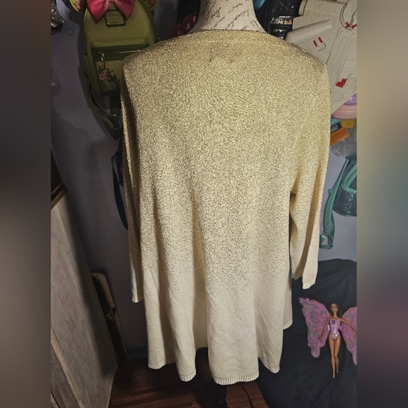 Ruby Rd Women Top 1x Gold Ombre Christmas Holiday Party Sweater NWT - Picture 6 of 11